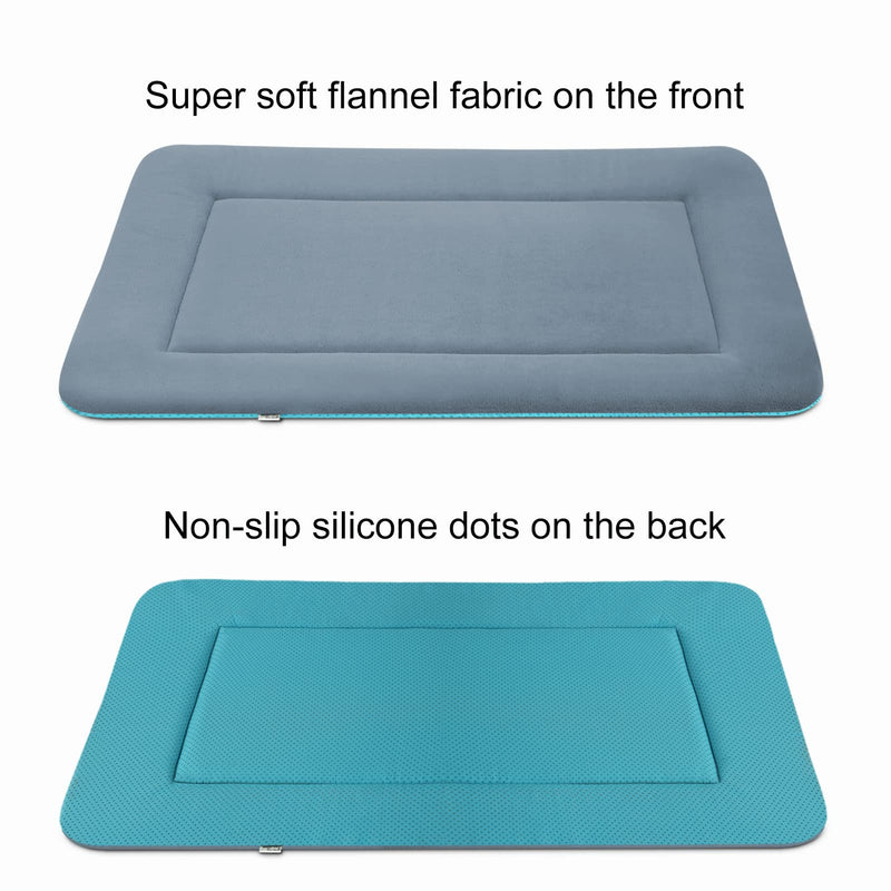 Magic Dog Dog Bed Soft Dog Crate Pad Mat for Medium/Large Dogs, 36-Inch Washable Comfy Kennel Pad with Anti Slip Bottom Pet Sleeping Beds, Blue Grey 36.0"L x 23.0"W x 1.2"Th - PawsPlanet Australia