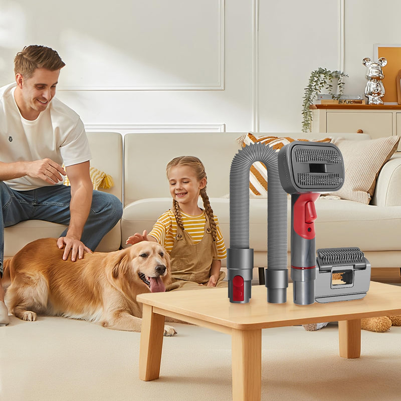 Compatible with Dyson V7 V8 V10 V11 V15,Dog Cat Brush for Shedding and Grooming,with Two Heads,Massage the skin,Easy to Clean Comb for Long or Short Haired Pets,Pet Brush Kit,Gift Box