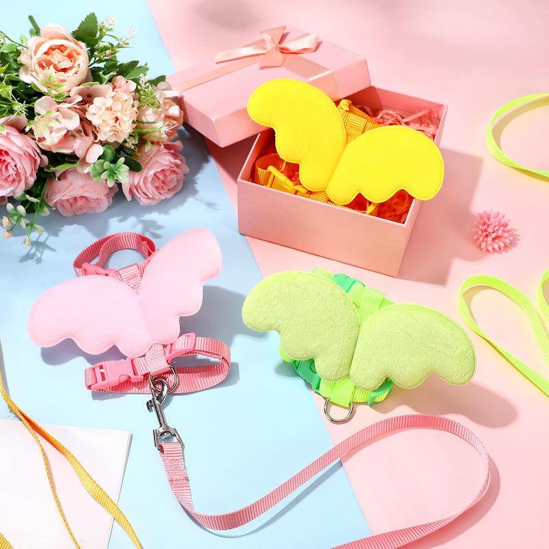 SATINIOR 3 Pack Harness and Leash for Pet Ducks, Real Duck Collar and Leash Soft and Adjustable Harness Training Traction Rope Collar for Young Adult Pet Goose Chicken Hen(Pink Green Yellow,Adult) Pink Green Yellow - PawsPlanet Australia