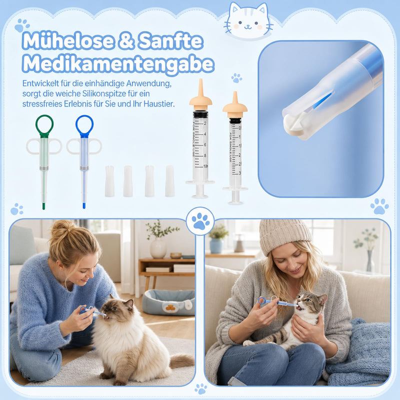 4 Pcs Tablet Dispenser for Cats, Pill Administering Device for Cats, Easy Medication Administration, Gentle Application for Animals, Practical Aid for Pet Owners and Veterinarians