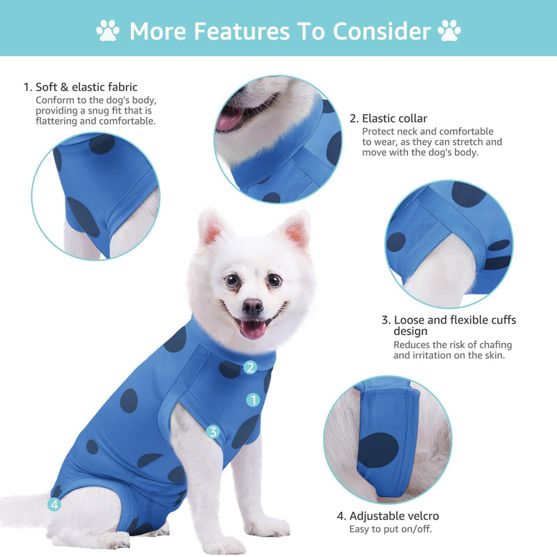 2 Packs Dog Recovery Suit Female Male, Blue+Pink, XS - PawsPlanet Australia