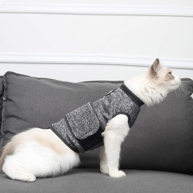 Coppthinktu Cat Anxiety Jacket, Anxiety Vest for Cats, Cat Anti Anxiety Vest, Shirt for Cat, Cats Calming Wrap Vet Recommended Calming Solution Vest for Fireworks, Travel, Separation Large Grey - PawsPlanet Australia