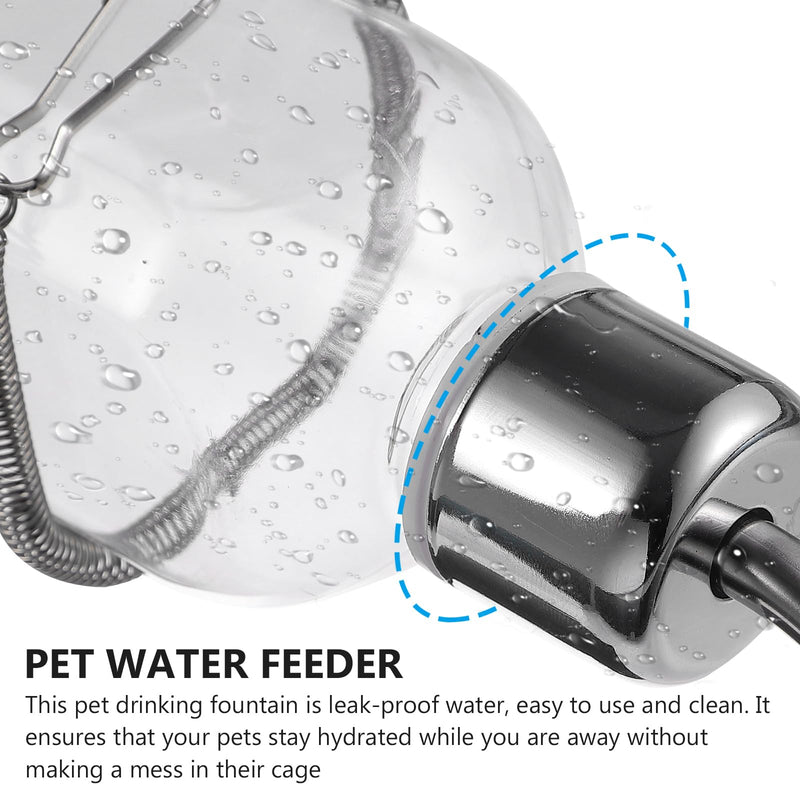 POPETPOP Bunny Water Fountain Pet Water Bottle Rabbit Water Dispenser, 2pcs Hamster Water Bottle, Small Pet Water Bowl for Rabbits Chinchillas Guinea Pigs Hamsters Flat Water Bottle 5.2X5.2X17CM - PawsPlanet Australia