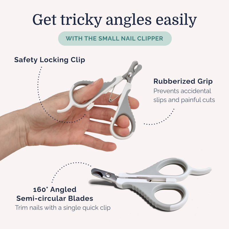 Hepper Cat Nail Clipper Kit - Small and Large Sharp Cat Claw Clippers with Added Nail File and Storage Pouch - Cat Nail Clippers with Safety Guard and Lock - Professional Cat Manicure … Grey - PawsPlanet Australia