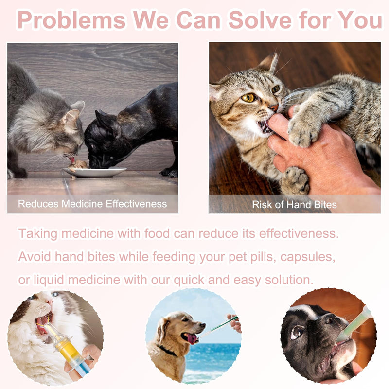 4-in-1 Set Cat Pill Shooter Dog Pill Shooter, Liquid Medicine Dispenser and Pet Pill Crusher and Cutter, Feed Pills, Water and Milk, Reusable for Puppies and Kittens(Piller+ Cutter+ Grinder) - PawsPlanet Australia