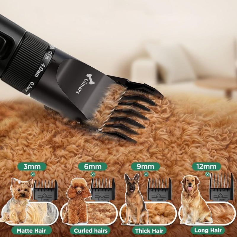 Pet Grooming Kit, Ceramic Blades, Easy and Comfortable Grooming, All-in-One Dog Clippers for Grooming, Easy to Maintain, Versatile, LED Display, Long Lasting Battery, Precision Cutting - PawsPlanet Australia