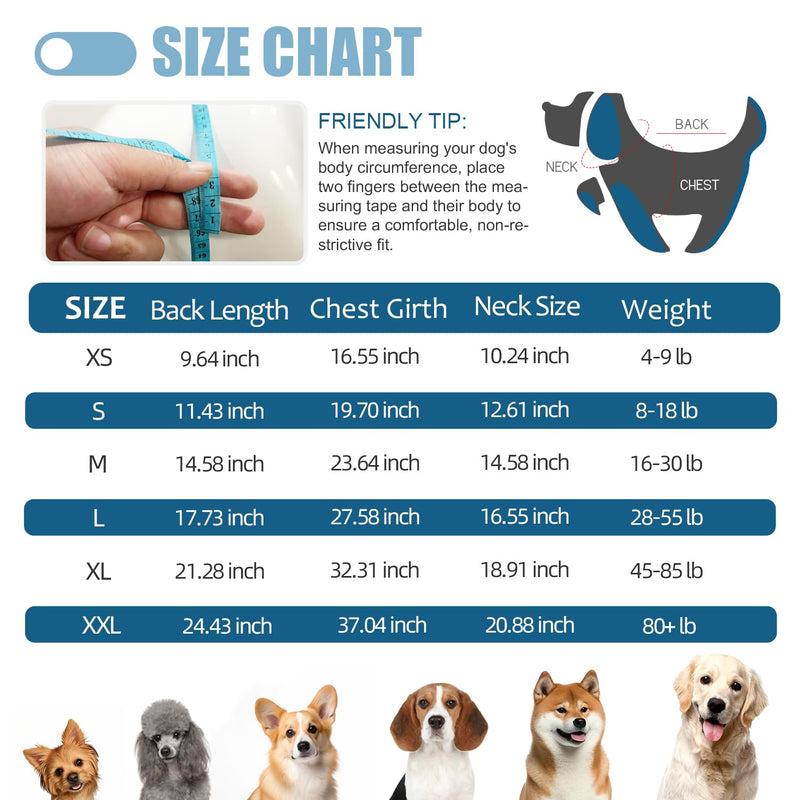 Dog Recovery Suit for Post Surgery, E-Collar Cone Alternative for Female Spay & Male Neuter, Breathable Soft Onesie for Abdominal Wounds & Skin Disease, Anti-Lick Surgical Suit for Dogs, Blue, XL X-Large (Back: 21.28"; Weight: 45 - 85 LB) Blue-Dolphin