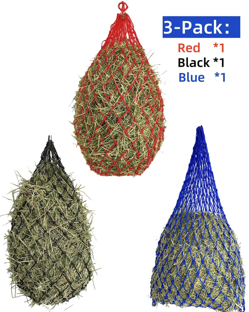 3PCS Hay Net for Horses, Slow Feed Hay Bag, Hanging Hay Feeder for Horses, Goats, Sheep - PawsPlanet Australia