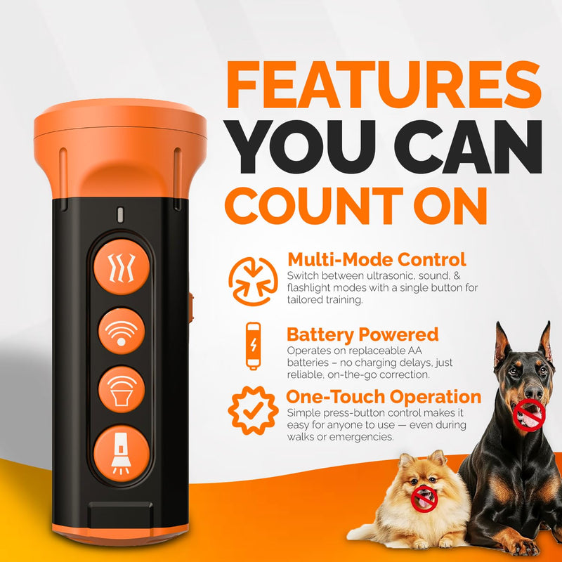 Anti Barking Device for Dogs, Dog Barking Deterrent Devices, for Own or Neighbor's Ultrasonic Dog Training Device, Bark Shield, Dog bark Stopper, Safe and Rechargeable Stops Bad Behavior of Dogs.
