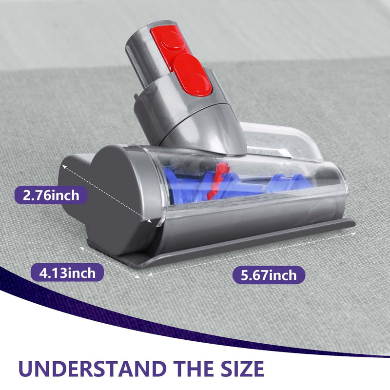 Mini Motorized Brush Head Compatible with Dyson V7 V8 V10 V11 V15 Vacuum Cleaners - Pet Hair Removal Vacuum Attachment - Hair Screw Tool for Carpeted Stairs, Couch/Sofa Cushions, Car Carpet - PawsPlanet Australia