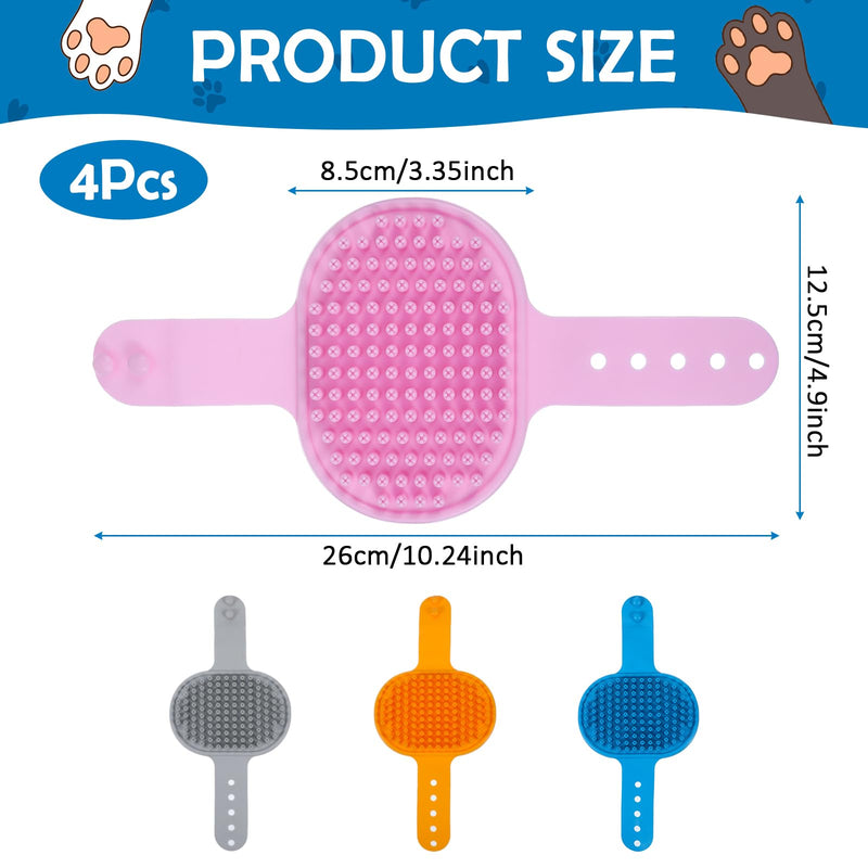 4Pcs Silicone Cat Self Groomer Brush, Wall Mounted Pet Massage Comb for Indoor Cats, Adjustable Furniture Leg Scratcher for Long Short Hair Cats - PawsPlanet Australia