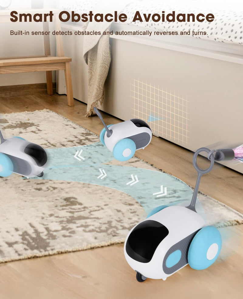 Cat Toys for Indoor Cats, Smart Interactive Cat Toy with Two-Speed Adjustment, Remote Control USB Rechargeable Automatic Cat Exercise Toys for Bored Indoor Adult Cats Kittens (Blue) Blue - PawsPlanet Australia