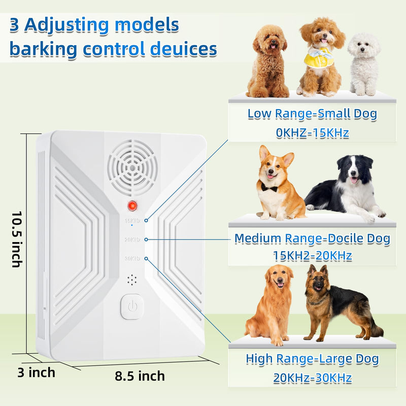 Anti Barking Devices, 3 Modes Ultrasonic Bark Box, Dog Bark Deterrent Devices, Dog Barking Stopper, Anti Barking Device for Dogs Long Range 50ft, Barking Control Devices for Dog Training in Outdoor White - PawsPlanet Australia