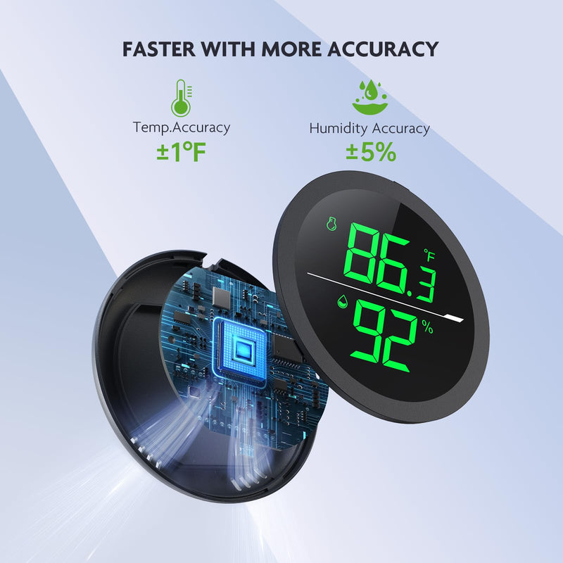 Reptile Tank Thermometer, PAIZOO LED Digital Reptile Thermometer and Humidity Gauge Hygrometer for Reptile Tank Snake Tank Accessories Pet Rearing Box with 55.2” Cable USB Power Supply- Black - PawsPlanet Australia