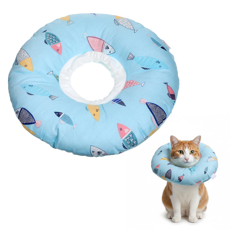Cat Cone Collar Cute Cat Recovery Cone to Stop Licking Scratching Comfortable Neck Donu Collar Adjustable Soft Lightweight Kitten E-Collar for Small Cats Pet Kittens After Surgery