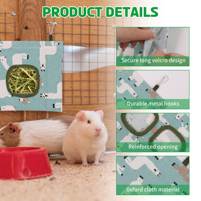 3 PCS Hay Bag for Guinea Pigs, 1-3 Hole Hanging Bunny Rabbit Hay Holder, Hay Feeder for Small Pets and Animals - PawsPlanet Australia