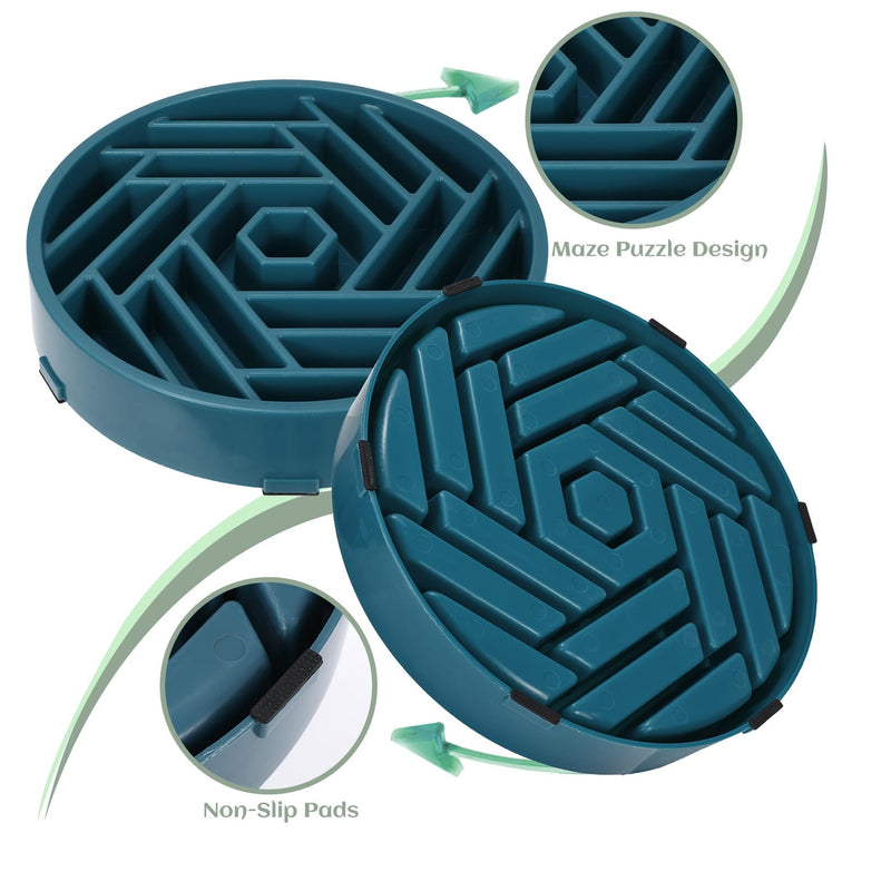 WHIPPY Slow Feeder Dog Bowls Medium Large Breed 3 Cups Slow Eating Dog Bowl Puzzle Bowl to Slow Down Eating Maze Dog Food Bowl for Fast Eater,Navy Blue navy blue - PawsPlanet Australia