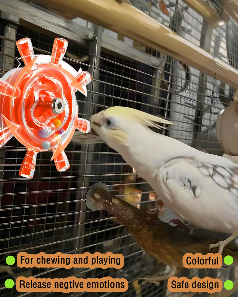 Conure Toys, 1PCS Bird Rotating Spinner Toy Parrot Cage Toy Parakeet Hanging Toys for Small-Medium Birds, Orange - PawsPlanet Australia
