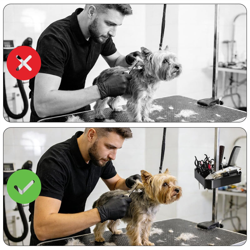 Rotatable Pet Grooming Tools Holder, Portable ABS Plastic Grooming Table Arm Organizer, Durable Pet Shop Hairdressing Storage Rack, Practical Groomer Organization for Scissors Combs Clips - PawsPlanet Australia
