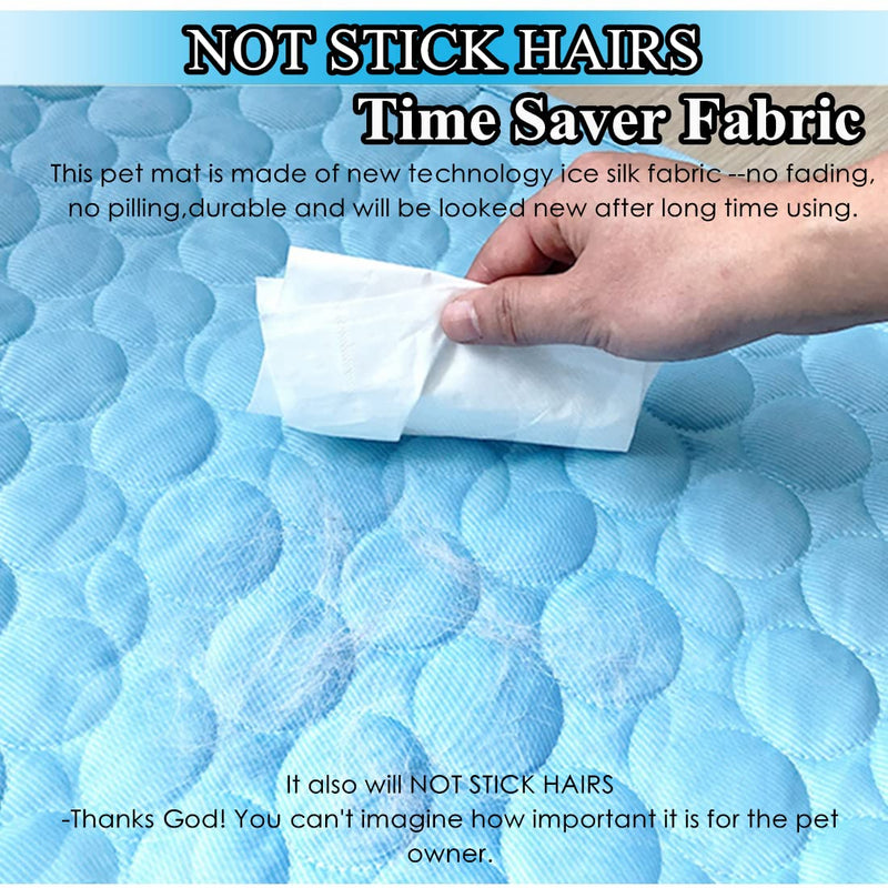 SOMOYA Dog Self Cooling Mat Pet Washable Cooling Pads Blanket Sleeping Kennel Mat,Ice Silk Sleep Mat Pad Non-Toxic Breathable Sleep Bed Beach for Large Dogs Cats (Blue, 39.4x59 in) Blue - PawsPlanet Australia