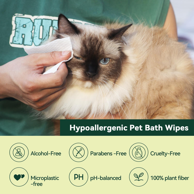 Fresh Care Happier Pets Cleaning Wipes – Unscented Grooming Wipes for Dogs & Cats | Coconut Oil, Jojoba, Sea Buckthorn, Kakadu Plum, Oat | No-Rinse Needed | Travel Pack 15×20cm, 7.9"x5.9" - PawsPlanet Australia