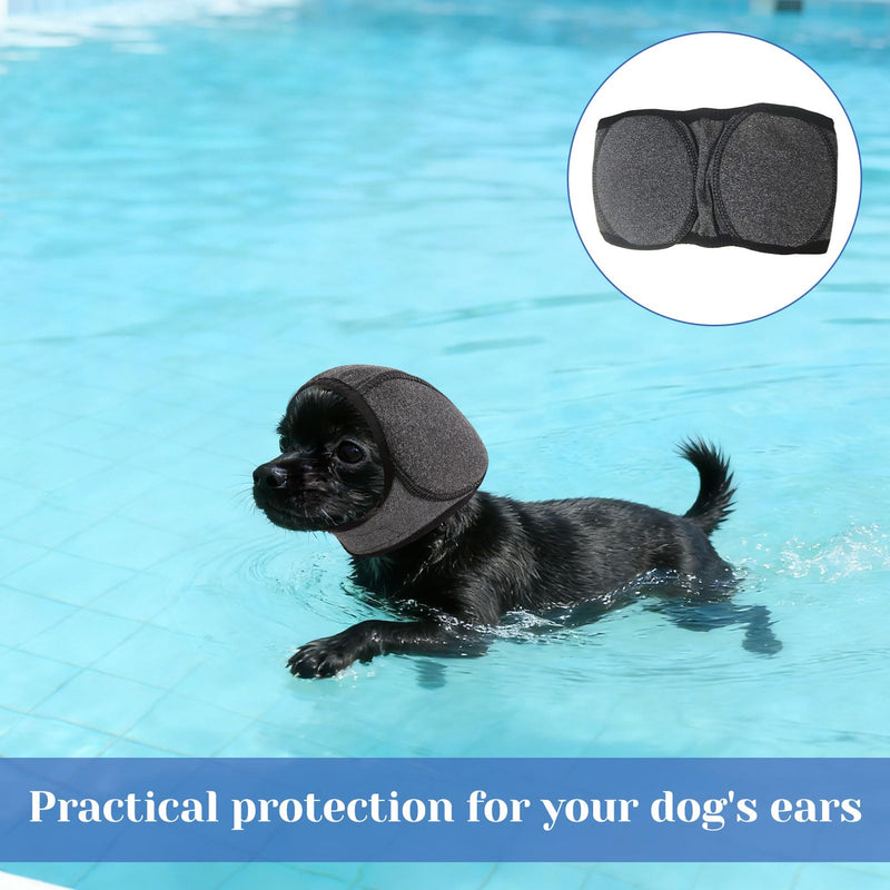 Dog Ear Defenders,Adjustable Dog Ear Muffs Noise Protection,Comfort Pet Ear Protectors,Waterproof Pet Snood Ear Covers for Anxiety Relief,Swimming,Grooming Thunder Fireworks(Gray, S)