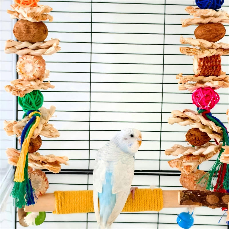 Bird Swings Toys for Parakeets Parrot,Natural Bird Perch Cage Hanging Chew Toys for Conures Budgerigars Finches Parrots Lovebirds and Small Medium Birds - PawsPlanet Australia