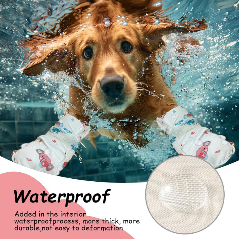 Disposable Dog Booties for Dogs Cats Paw Protector,Waterproof and Breathable with Adjustable Bandage,32Pcs Pet Booties for Small Medium Large Dogs Indoor & Outdoor Use(L,Paw Width:2.57~3.15inches) L(Large:Paw Width:2.57~3.15inches)