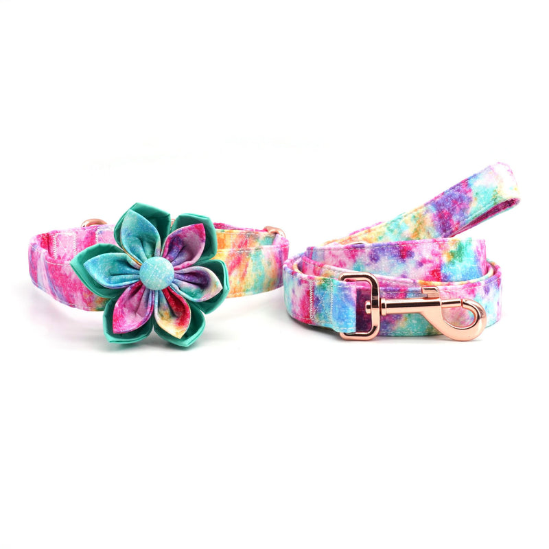 Cute Dog Collar, Girl Dog Collar with Purple Watercolor Design Adjustable with Rose Gold Slide Release Buckle, New Puppy Gifts (M) M Dream - PawsPlanet Australia