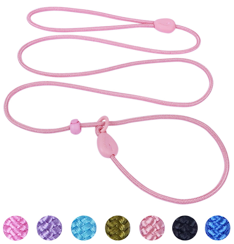 Slip Leash for Dogs 6FT Slip Lead Strong Dog Training Leash Heavy Duty Slip Leash No Pull Dog Slip Lead Comfortable Rope Dog Leash Lightweight Puppy Leash Dog Leash for Small Medium Dogs (Pink, 6FT) Pink - PawsPlanet Australia