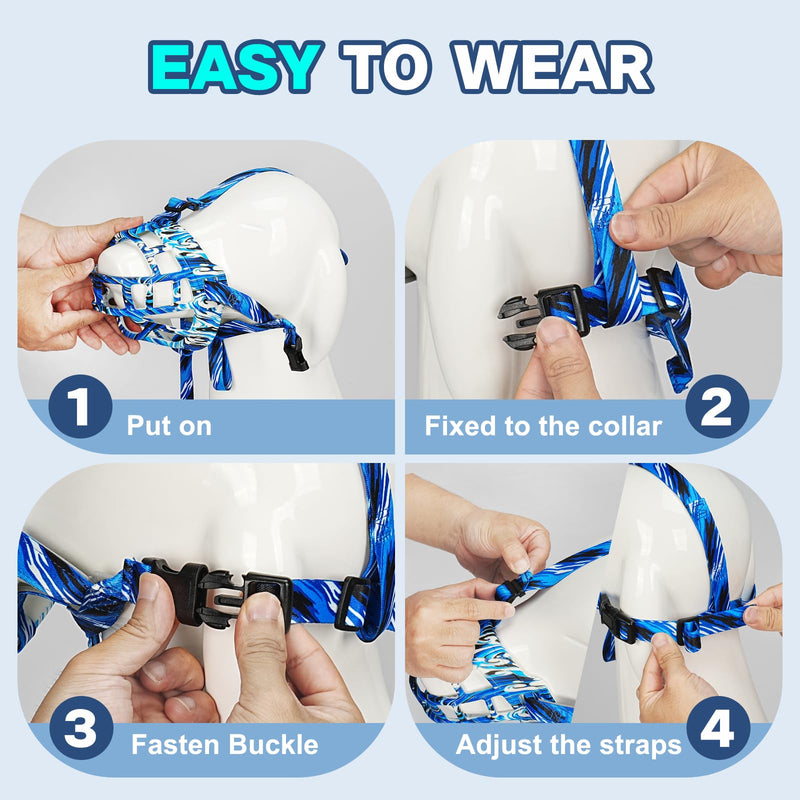 Basket Muzzle to Prevent Biting, Dog Muzzle for Large Medium Small Dogs Allows Panting Drinking Anti Chewing, Perfect for Grooming Trimming Training and Aggressive Reactive Dogs (Blue, Size 5) - PawsPlanet Australia