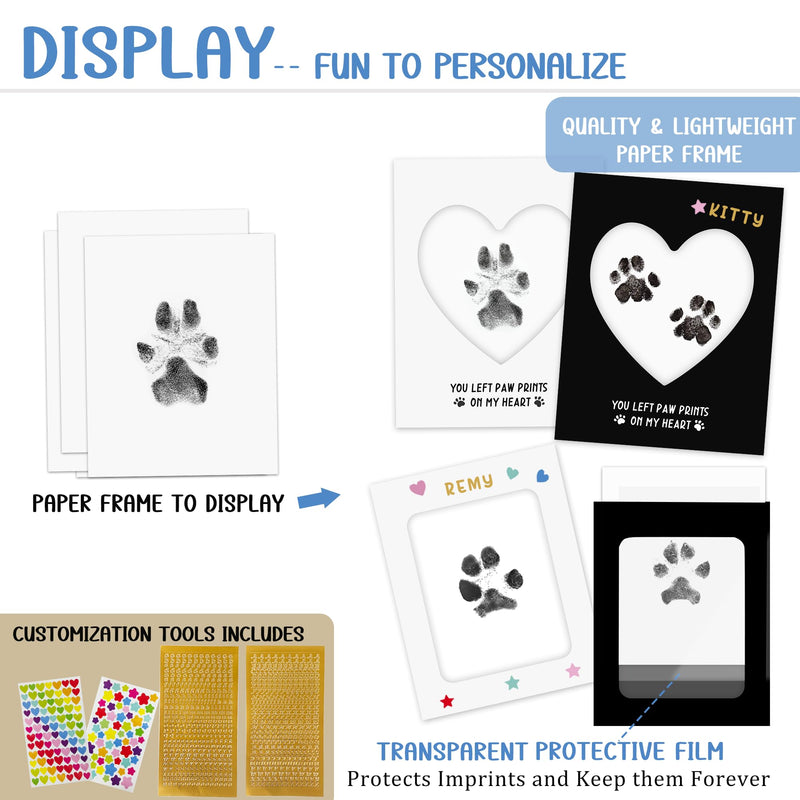 MYPAWLETS Paw Print Kit,Clean Touch/Inkless Ink Pad for Dog/Cat Pawprints,Paw Print Stamp Pad for Dogs,Dog Paw/Nose Print Kit Keepsake,Pet Paw Print Impression Kit with Frame,Gifts for Pet Parents-4M Medium (4 Pack) - PawsPlanet Australia