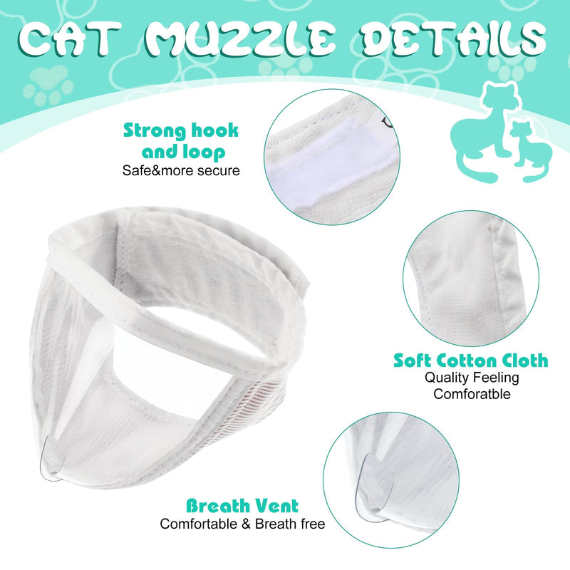 Hillban Cat Muzzle for Grooming with 4 Silicone Boots Breathable Transparent Cat Face Guard Silicone Cat Claw Covers Anti Scratch Cat Booties to Prevent Scratching Biting Bathing Trimming (Medium) Medium - PawsPlanet Australia