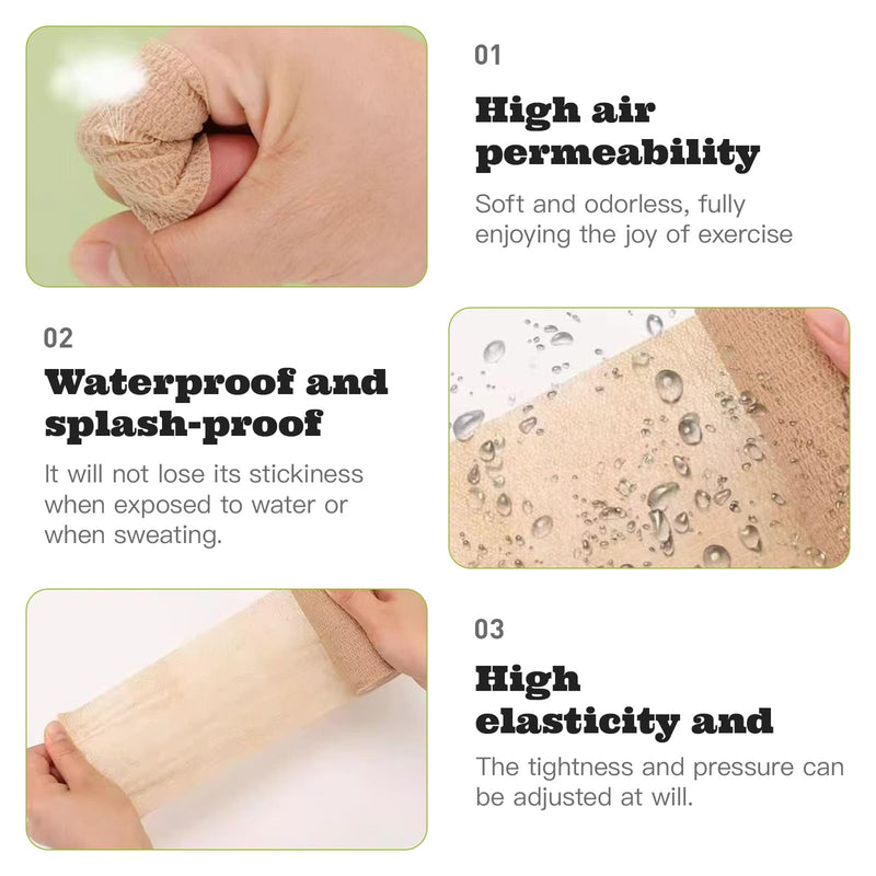 12 rolls of self-adhesive bandage, 7.5cm x 4.5m, elastic bandage for dogs, cats, feet, finger plasters, ankle sprains