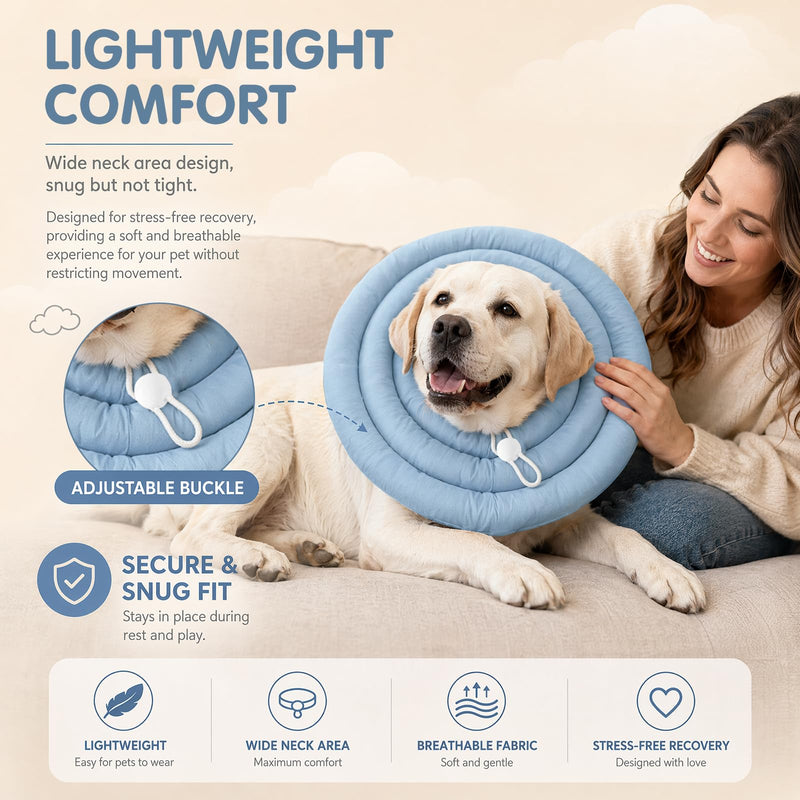 CEWROM Soft Dog Neck Brace for Neck & Upper Body Wounds, Waterproof Dog Collar with Drawstring, Surgical Collar for Large Dogs, Visibility-Friendly Elizabethan Dog Collar (XXL) XXL