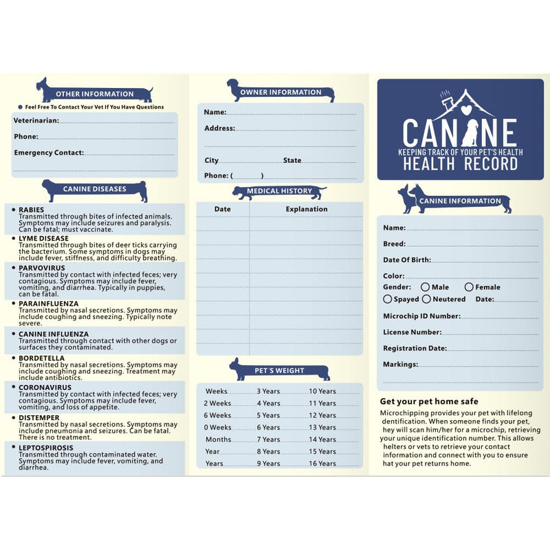 ANZON MORIES Dog Vaccination Record Cards 24 Packs with Storage Pocket for Micro Chips, Accessories, Large 8 x 10.5 Inch Puppy and Canine Vaccines Shot Memo for Doggy Medical Grooming Kennel Care - PawsPlanet Australia