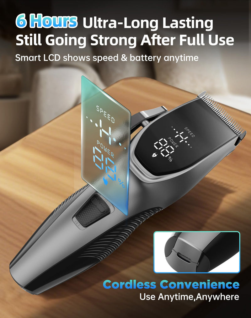 Dog Grooming Kit Low Noise，Cordless 4 in 1 Dog Clippers for Grooming Rechargeable Pet Cat Trimmer with 2 Speed,6 Guards,Scissors,Comb for Small Medium Large Pets Dogs Cats Thick Hair Cutting (Pewter) 🟫🟫🟫whisper-quiet Pewter🟫🟫🟫 - PawsPlanet Australia