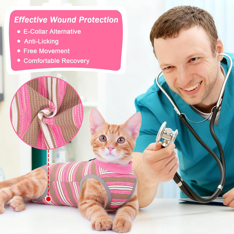 Coppthinktu Cat Recovery Suit Female, Cat Surgery Recovery Suit Cats Onesie for Cats After Surgery for Surgical Abdominal Wound Skin Diseases, Soft E-Collar Alternative Kitten Spay Suit Anti Licking Purple Medium