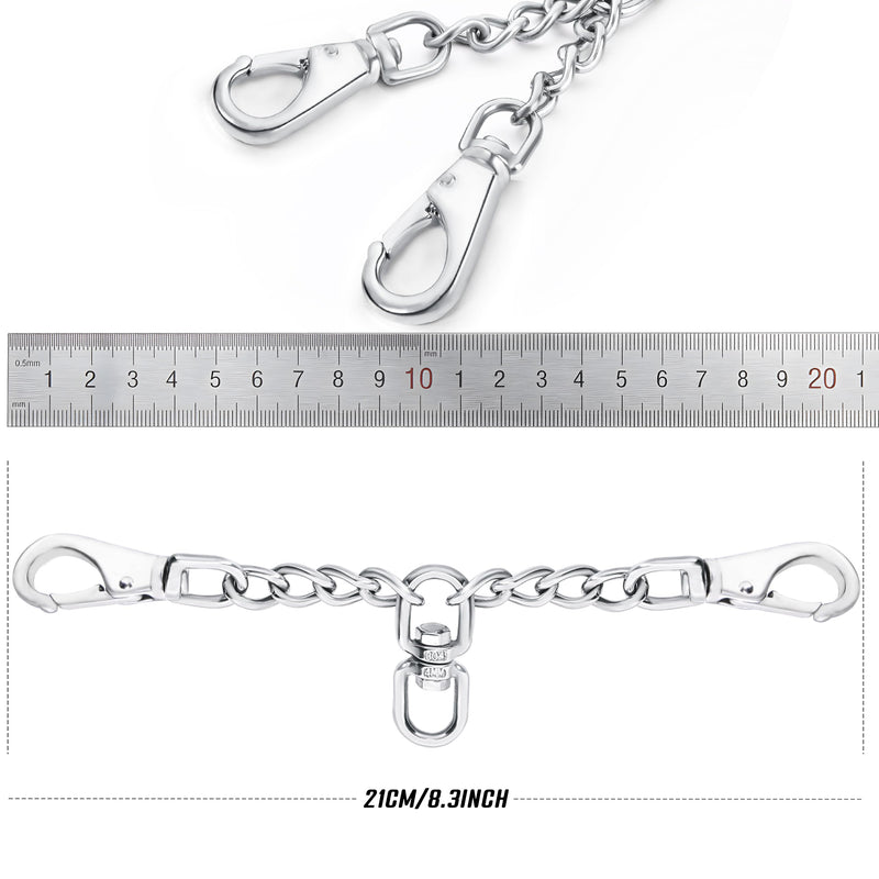 Leash Backup with Dual Clasps Prong Collar Safety Clip Stainless Steel Dog Safety Clip Collars and No Pull Harness Connectors - PawsPlanet Australia
