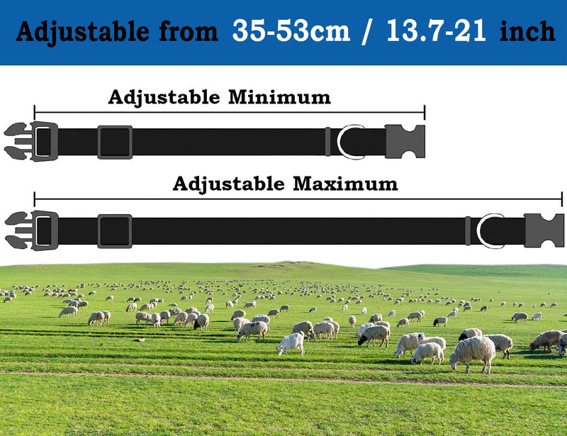 5 Pack Goat Collar with Bell, Sheep Collar with Bell, Grazing Copper Bells and Adjustable Nylon Collar Set for Small Farm Animal Sheep Cow Pet Goat Accessories 5 Pack - PawsPlanet Australia