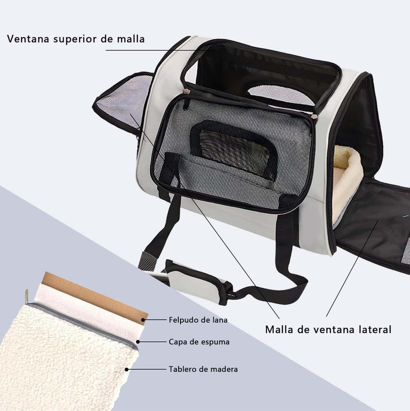Soft Cat Backpack Carrier, Airline Approved Pet Carrier, Expandable Cat Backpack, Breathable Mesh Cat Travel Bag, Lightweight Vet Visit Carrier for Car Seat, 17 x 10 x 11 inches (Black-Grey) Black-Grey - PawsPlanet Australia