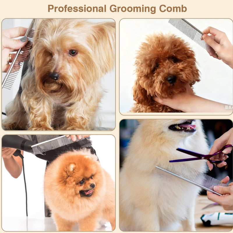 Pet Brush & Comb for Shedding and Grooming, Dog Brush for Long and Short Haired Dogs, Deshedding Tool Removes Undercoat Tangles & Loose Fur