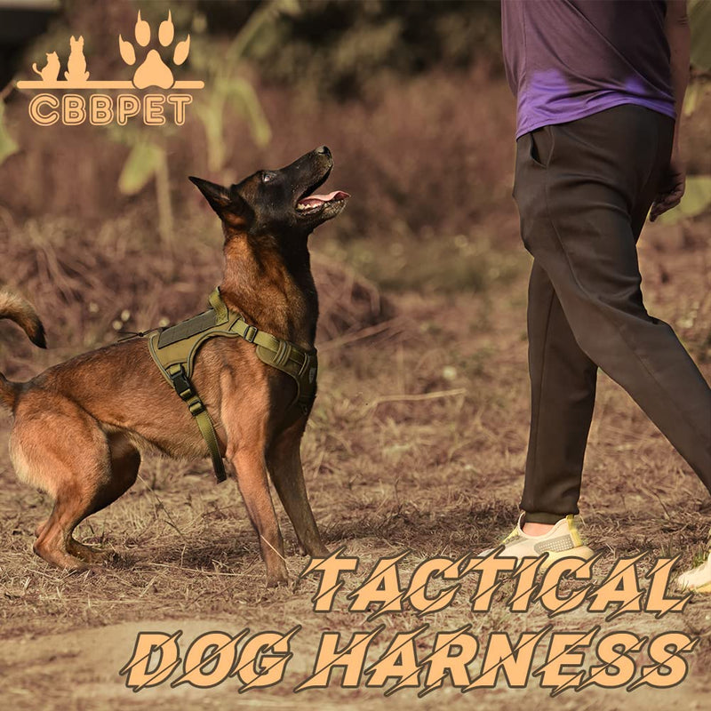 CBBPET Tactical Dog Harness for Small Medium Large Dogs No Pull Adjustable Harness Training Easy Control Pet Vest,Reflective Working Training (L(Neck 20-30, Chest 22-41)) L(Neck 20 - 30, Chest 22 - 41) - PawsPlanet Australia
