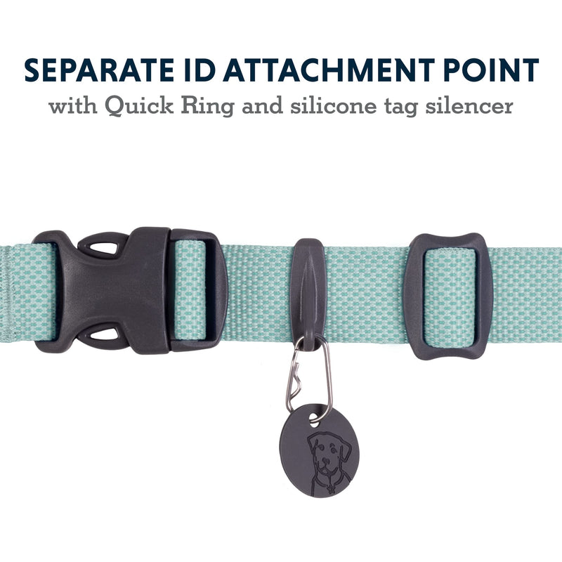 RUFFWEAR Hi & Light Dog Collar, Ultra Strong & Lightweight, Strong Tubelok Webbing, Aluminium Lead Attachment Ring & Side-Release Buckle, Stylish Neck Wear Accessory, Sage Green (Extra Small, 23-28cm) 9"-11"