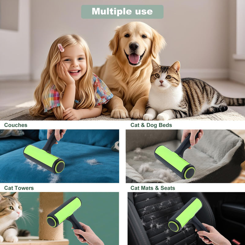 Pet Hair Remover, Lint Roller for Pet Hair, Cat and Dog Hair Remover for Furniture, Couch, Carpet, Clothing and Bedding - Portable, Multi-Surface Fur Removal Tool - PawsPlanet Australia