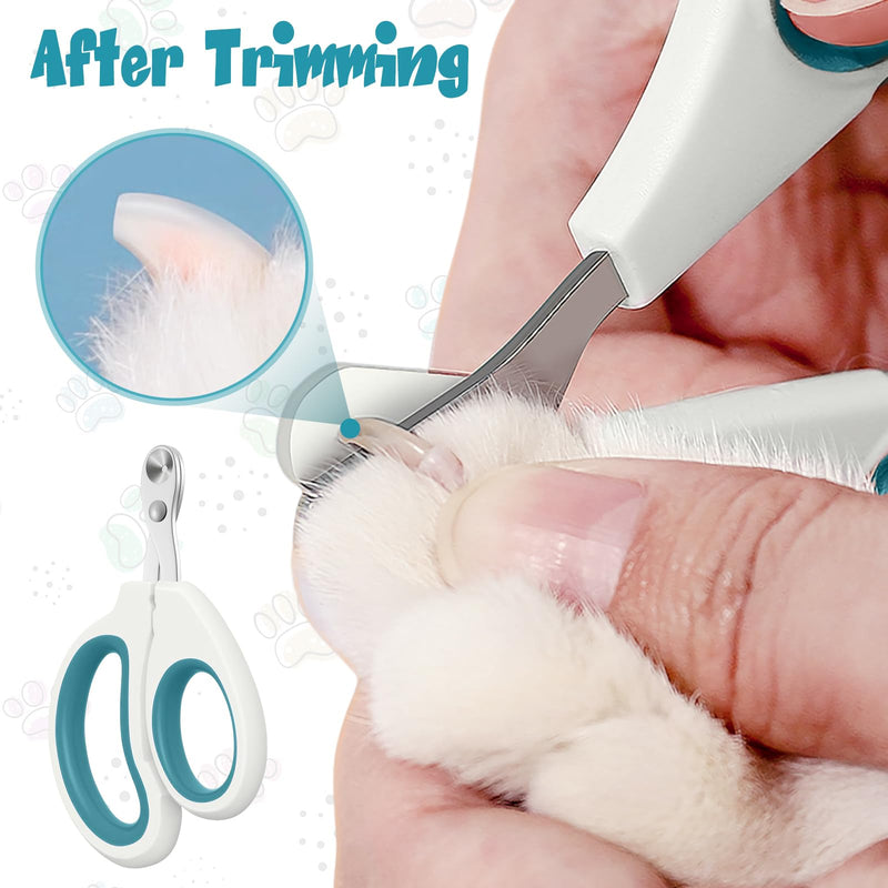 Cat Nail Clipper, Durable Stainless Steel Cat Nail Trimmer with Sharp Blade and Anti-Slip Handle, Professional Small Animal Claw Clippers for Cats Kittens Dogs Rabbits Guinea Pigs - PawsPlanet Australia