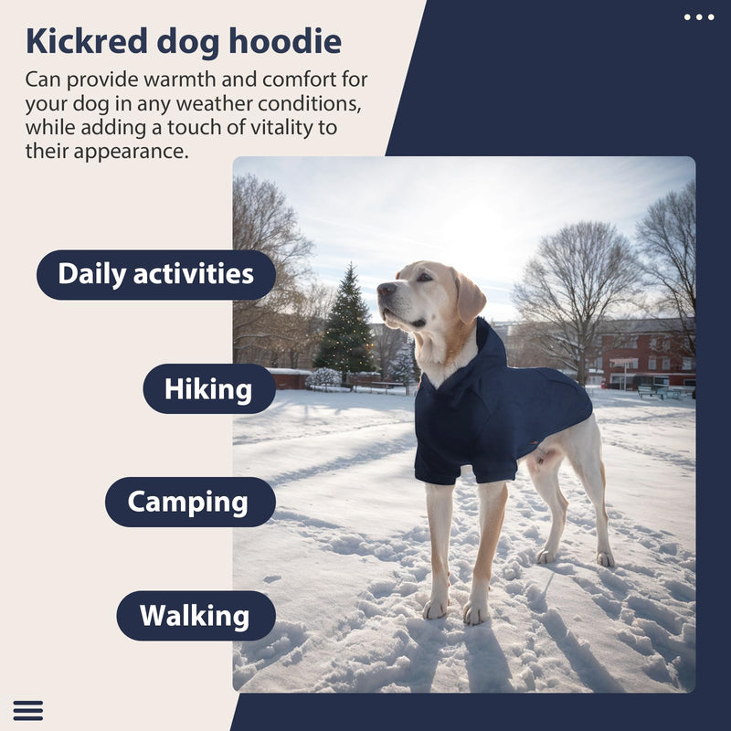 Basic Dog Hoodie, Soft Pet Hoodie Sweater with Leash Hole and Pocket, Cotton Puppy Sweatshirt Fashion Outfit for Small Medium Large Dogs- Navy Blue (Medium) - PawsPlanet Australia