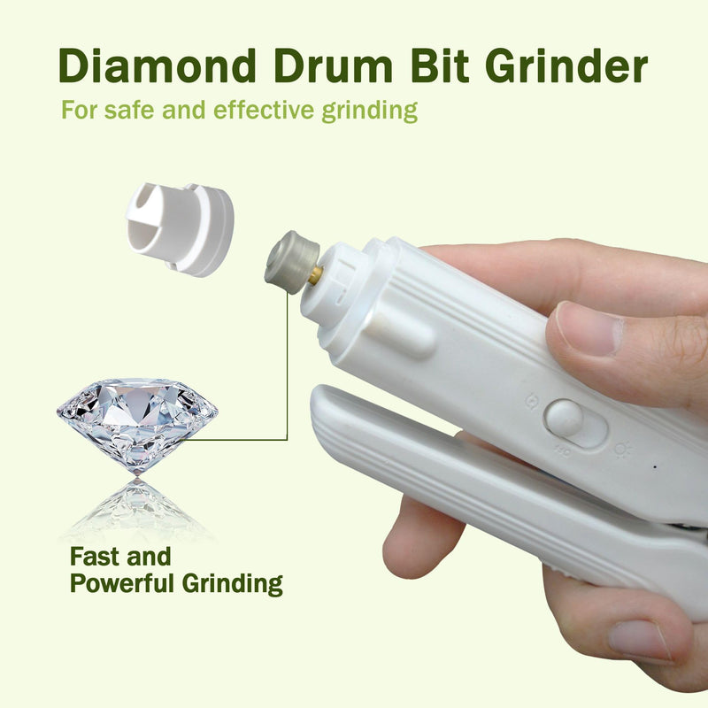 2-in-1 Dog Nail Grinder & Dog Nail Clippers Trimmers for Large Medium Small Dogs Cats Pets Claw Trimmer with LED Lights (White) White - PawsPlanet Australia