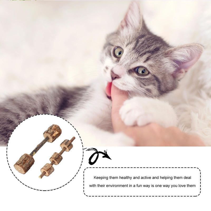 SOLUSTRE 2-Piece Pack Cat Chew Sticks with Silvervine for Dental Care and Bite Resistance. Natural for Cleaning Cat Teeth and Keeping Cats Busy. Random Style