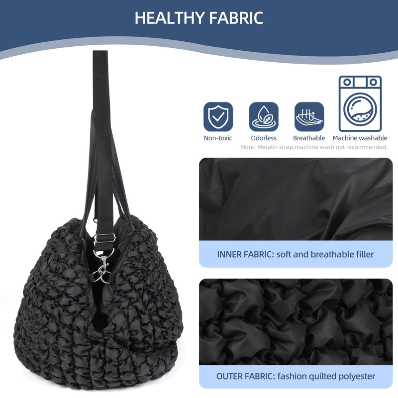 Pet Carrier Handheld and Shoulder-Carry for Dogs and Cats with Safety Leash 2-in-1 Fashion Quilted Pet Carrier - PawsPlanet Australia